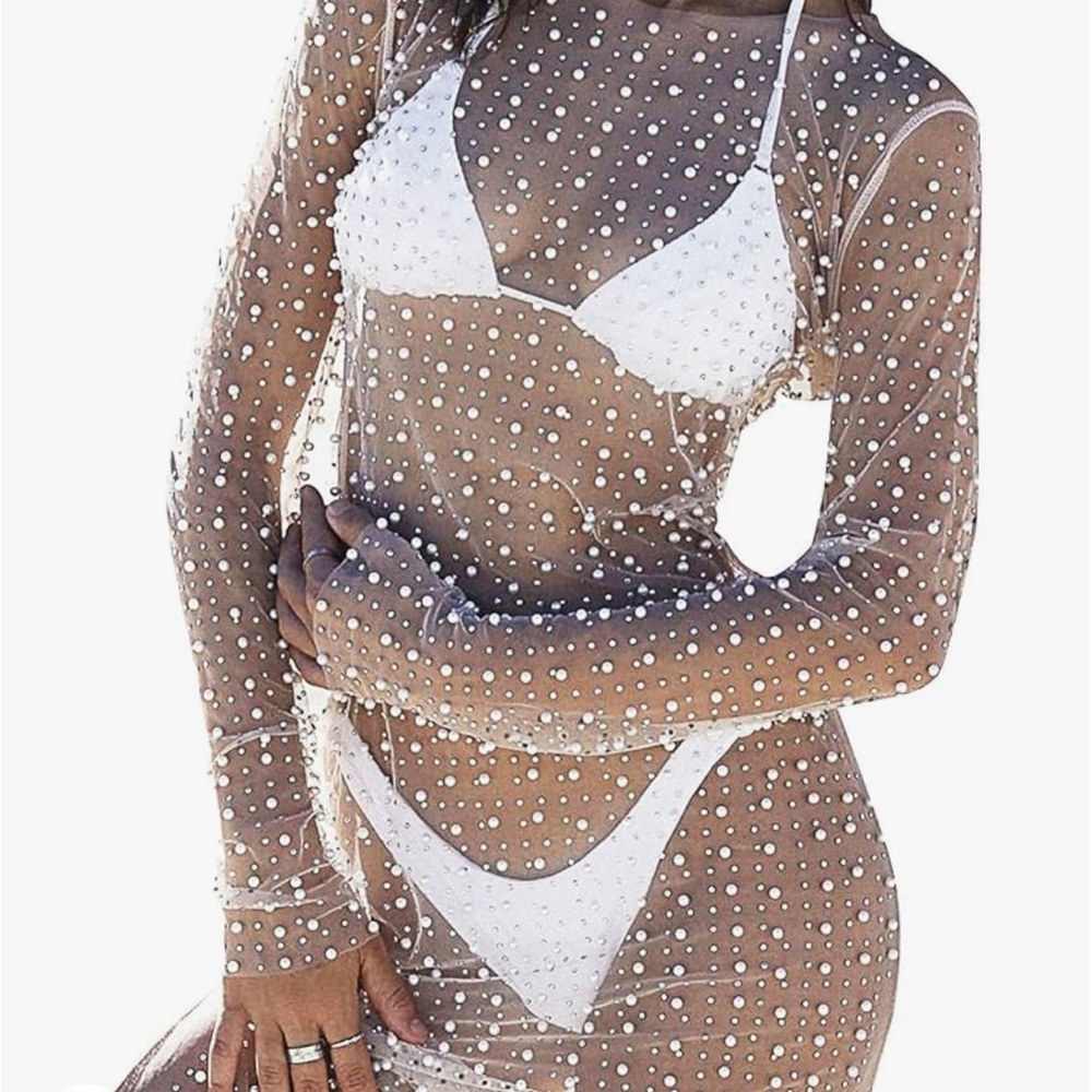 Beaded jeweled cover up. Can also be worn as a cover up over a dress
